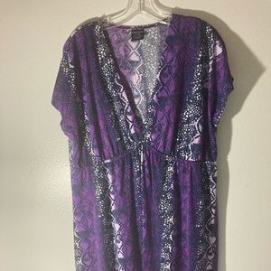 Women pattern summer beach dress.